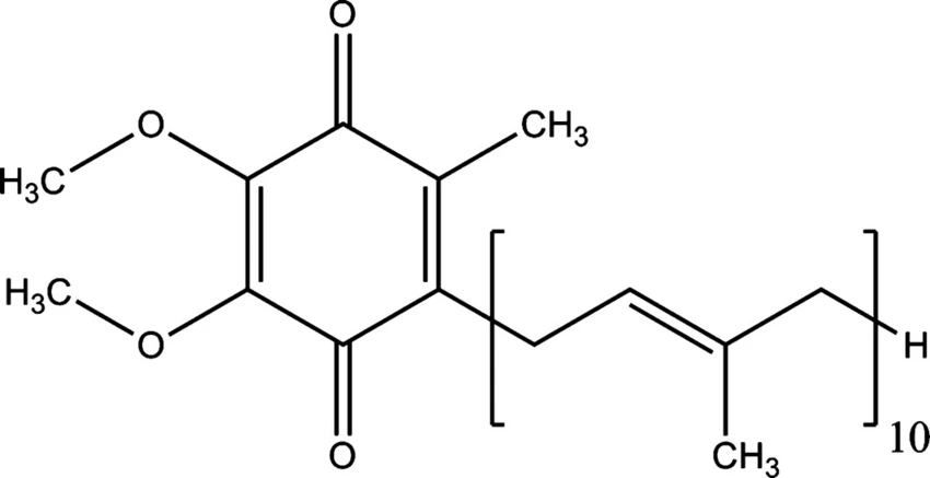chemická molekula koenzýmu Q10